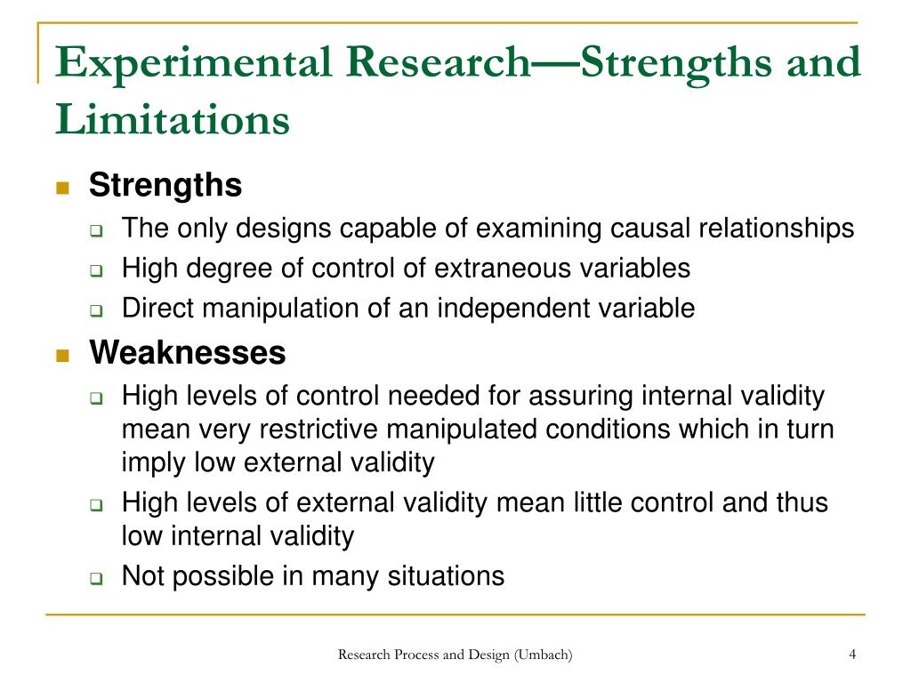 experimental research method limitations