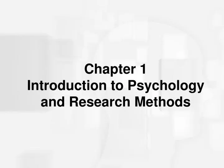 introduction and research methods of psychology