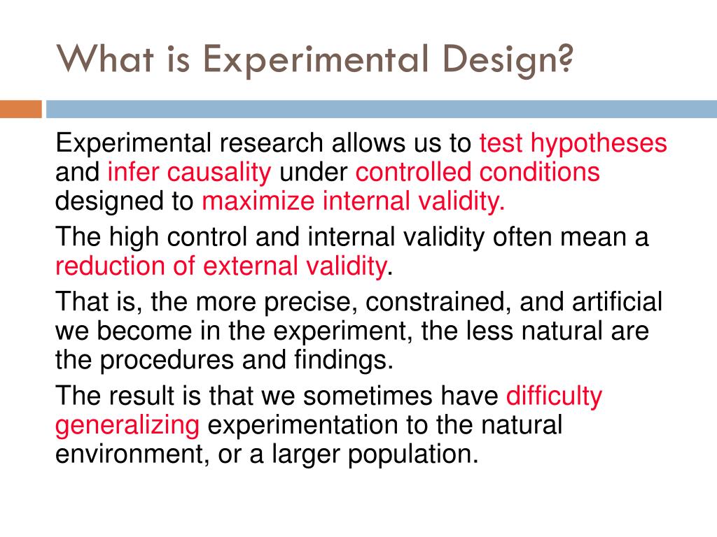 experimental research design characteristics