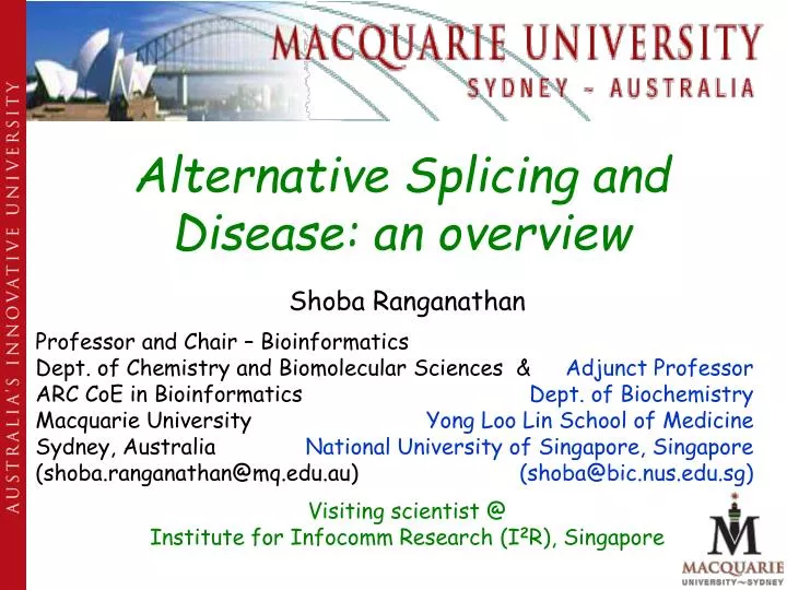 alternative splicing and disease an overview n.