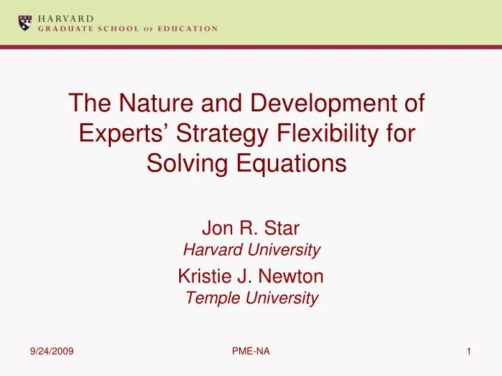 the nature and development of experts strategy flexibility for solving equations n.
