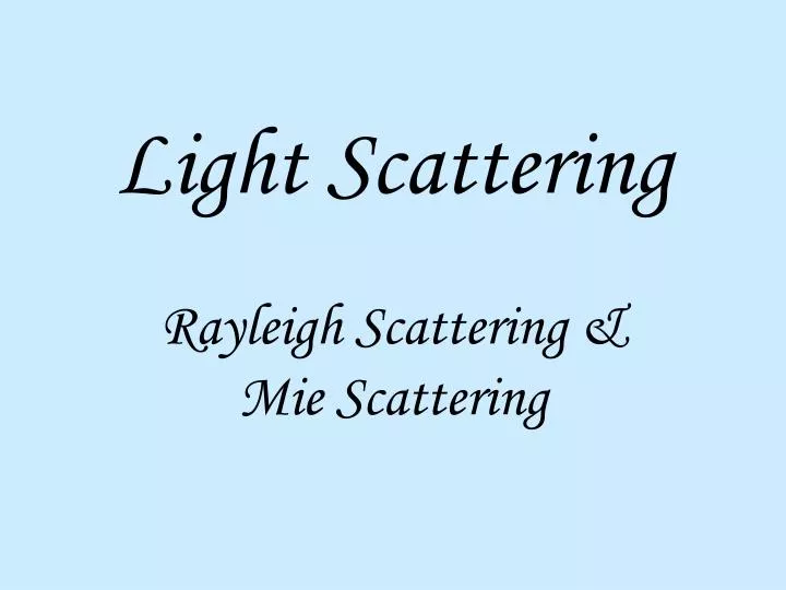 light scattering n.
