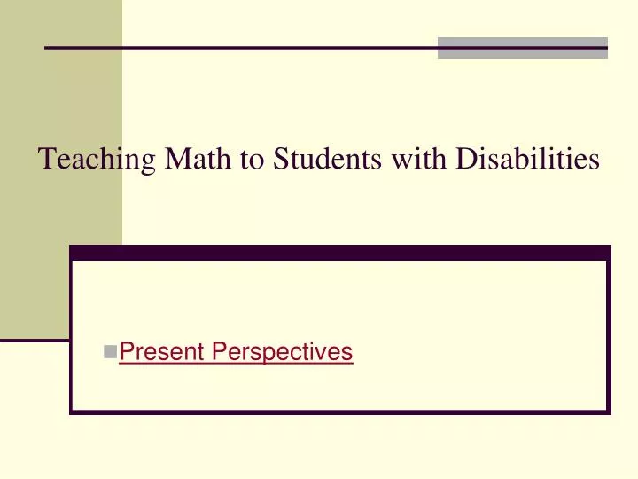 teaching math to students with disabilities n.