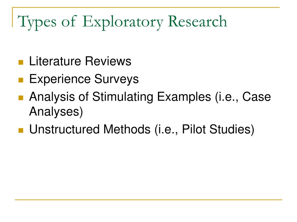 format for exploratory research