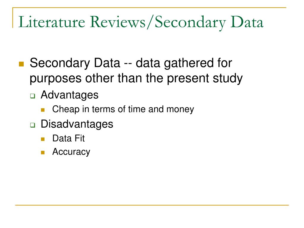the secondary data literature review