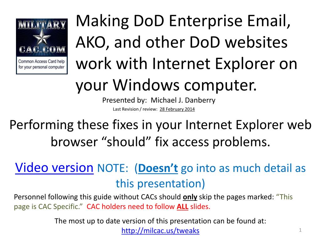 Ppt Making Dod Enterprise Email Ako And Other Dod Websites