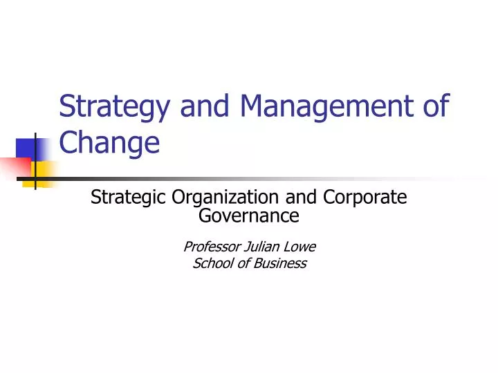 strategy and management of change n.