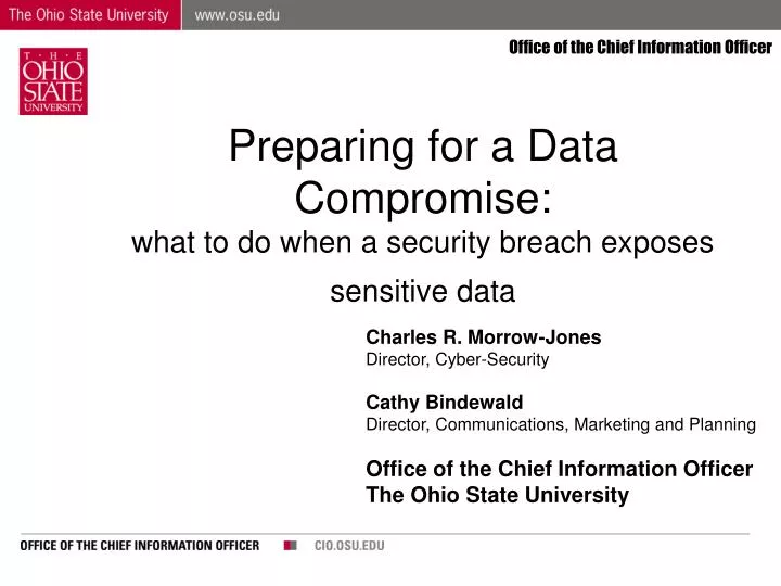 preparing for a data compromise what to do when a security breach exposes sensitive data n.