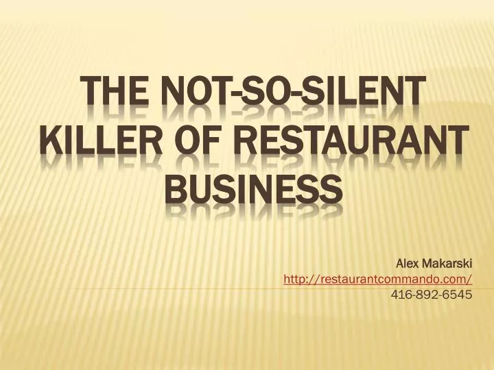 alex makarski http restaurantcommando com 416 892 6545 n.