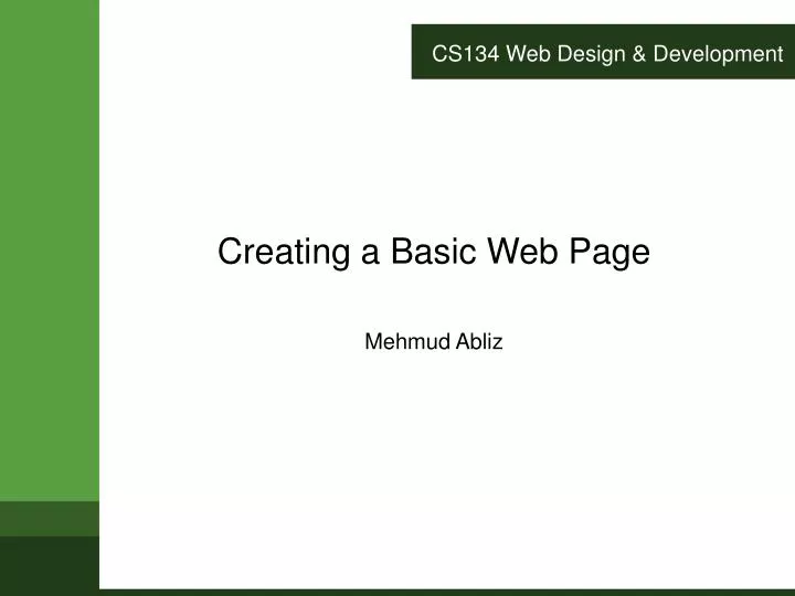 cs134 web design development n.