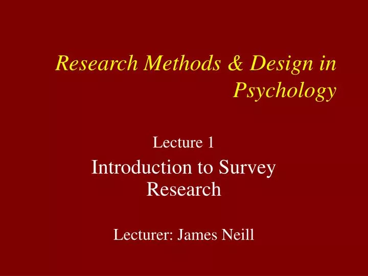 research methods design in psychology n.