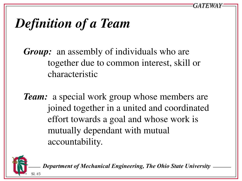 team presentation definition