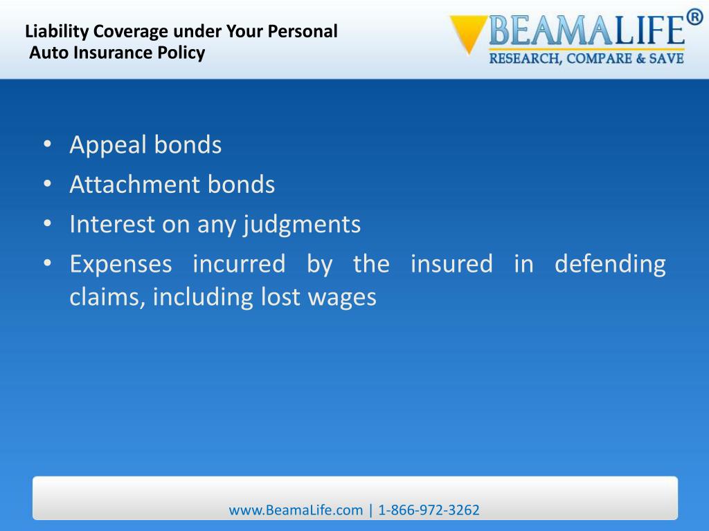 PPT Liability Coverage under Your Personal Auto Insurance Policy
