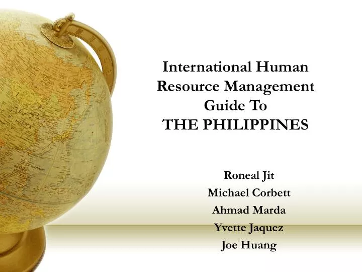 international human resource management guide to the philippines n.