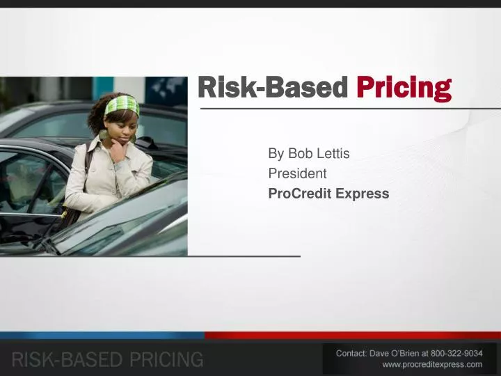 risk based pricing n.
