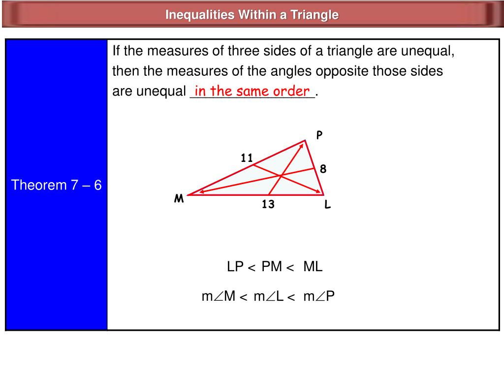 Ppt Triangle Inequalities Powerpoint Presentation Free Download Id319819 3151