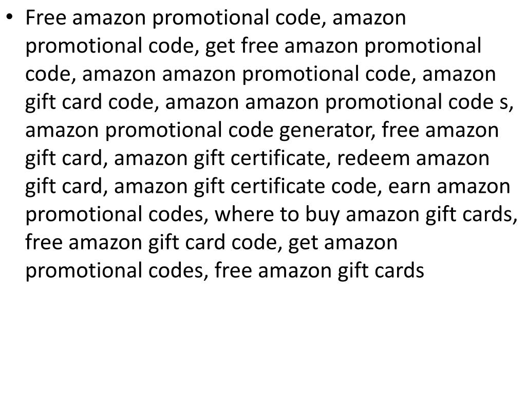 PPT Amazon Promotional Code PowerPoint Presentation, free download