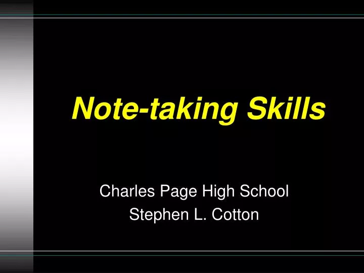 note taking skills n.