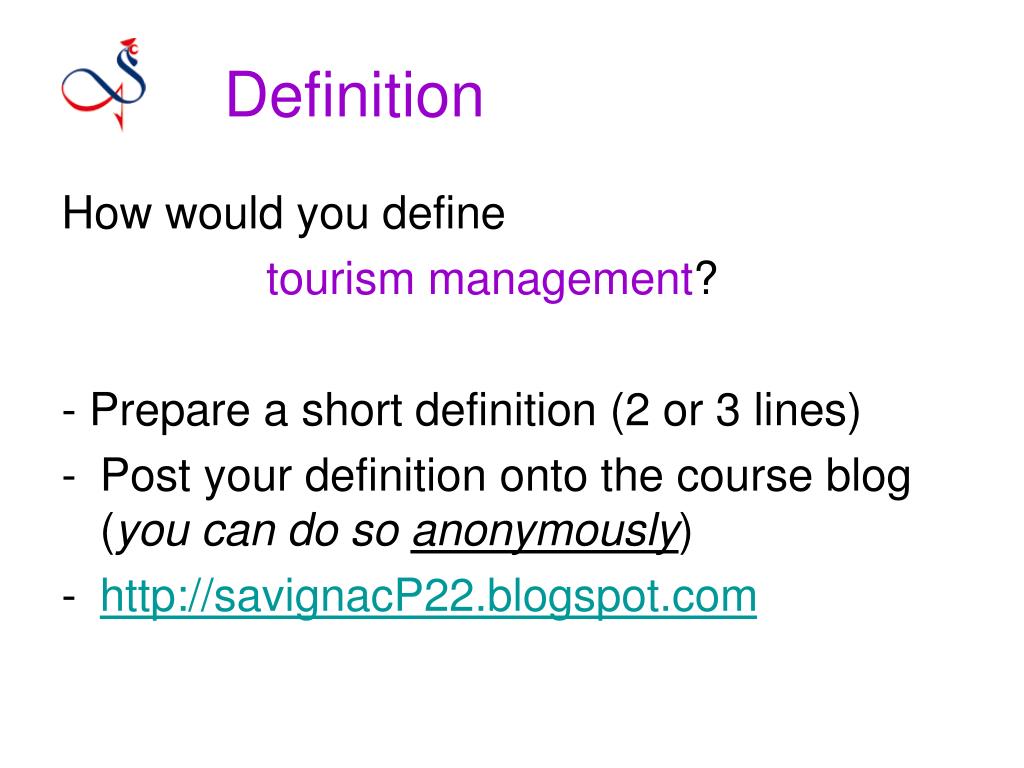 tourism definition of management