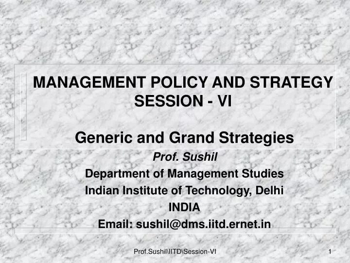 management policy and strategy session vi n.