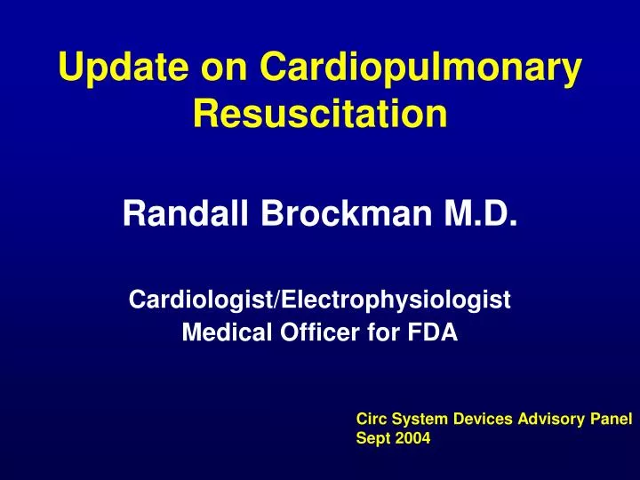 update on cardiopulmonary resuscitation n.