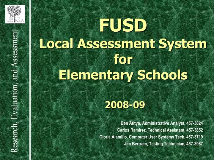 fusd local assessment system for elementary schools 2008 09 n.