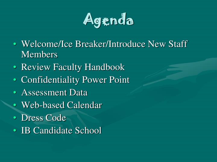 welcomeice breakerintroduce new staff members