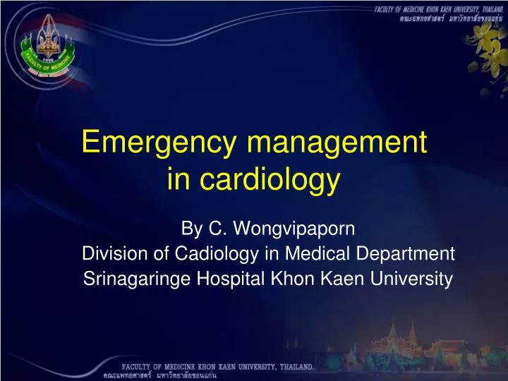 emergency management in cardiology n.