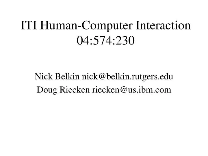 iti human computer interaction 04 574 230 n.