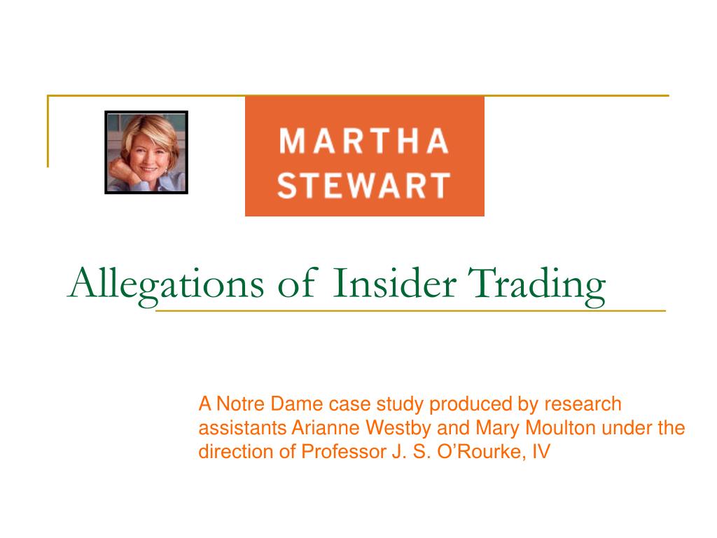 Allegations Of Insider Trading L 