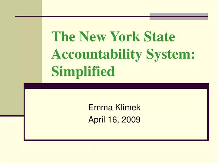 the new york state accountability system simplified n.