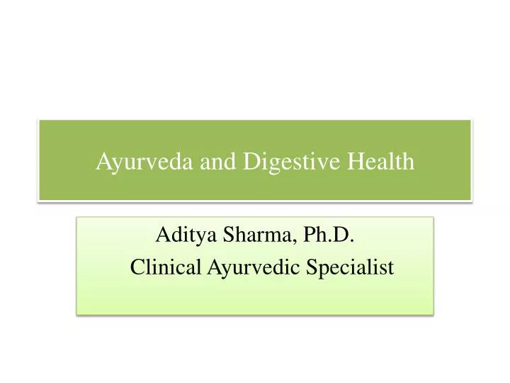 ayurveda and digestive health n.