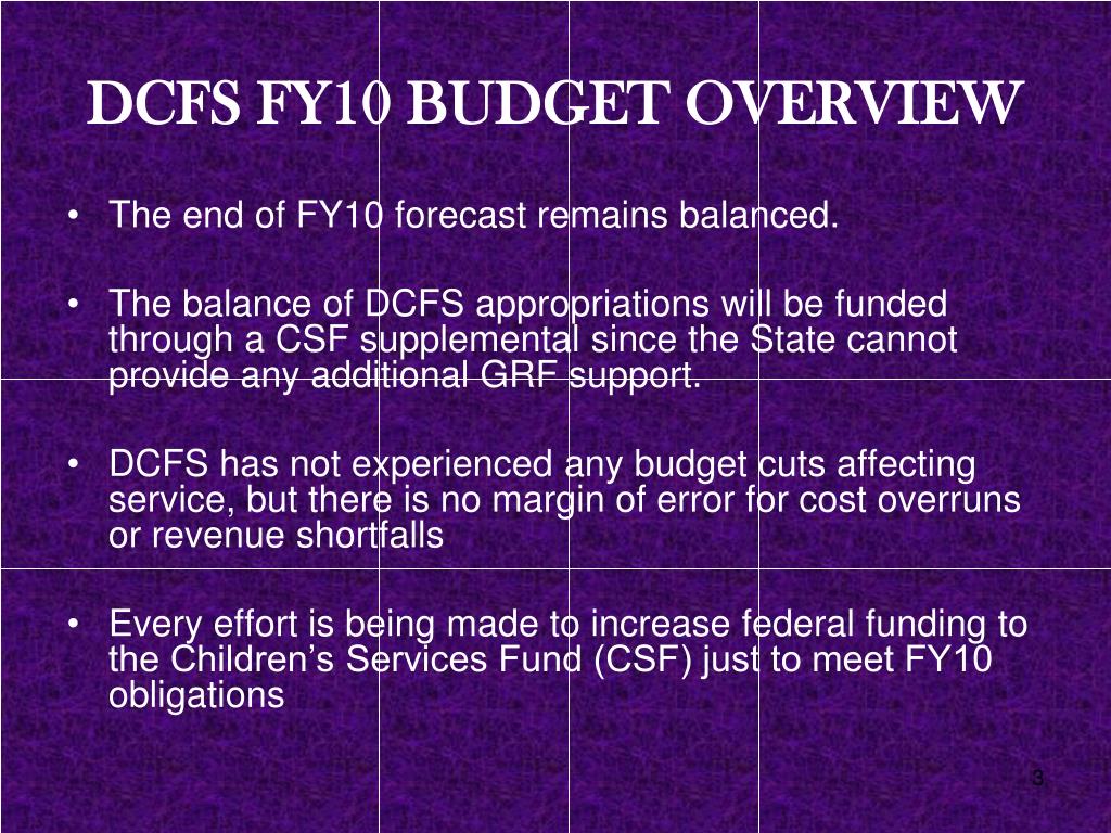 PPT DCFS FY2010 BUDGET UPDATE Challenges & Opportunities PowerPoint