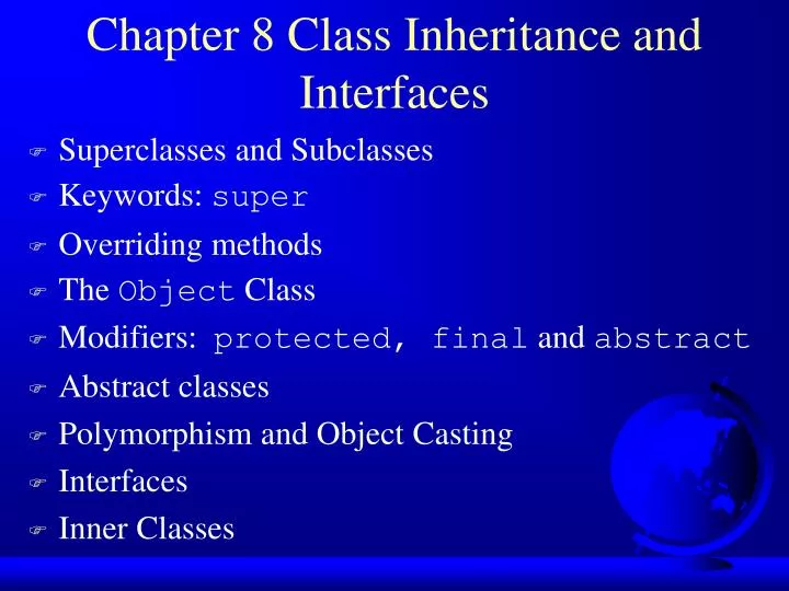 chapter 8 class inheritance and interfaces n.