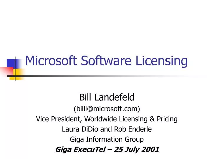 microsoft software licensing n.