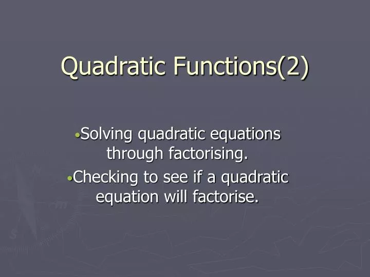 quadratic functions 2 n.