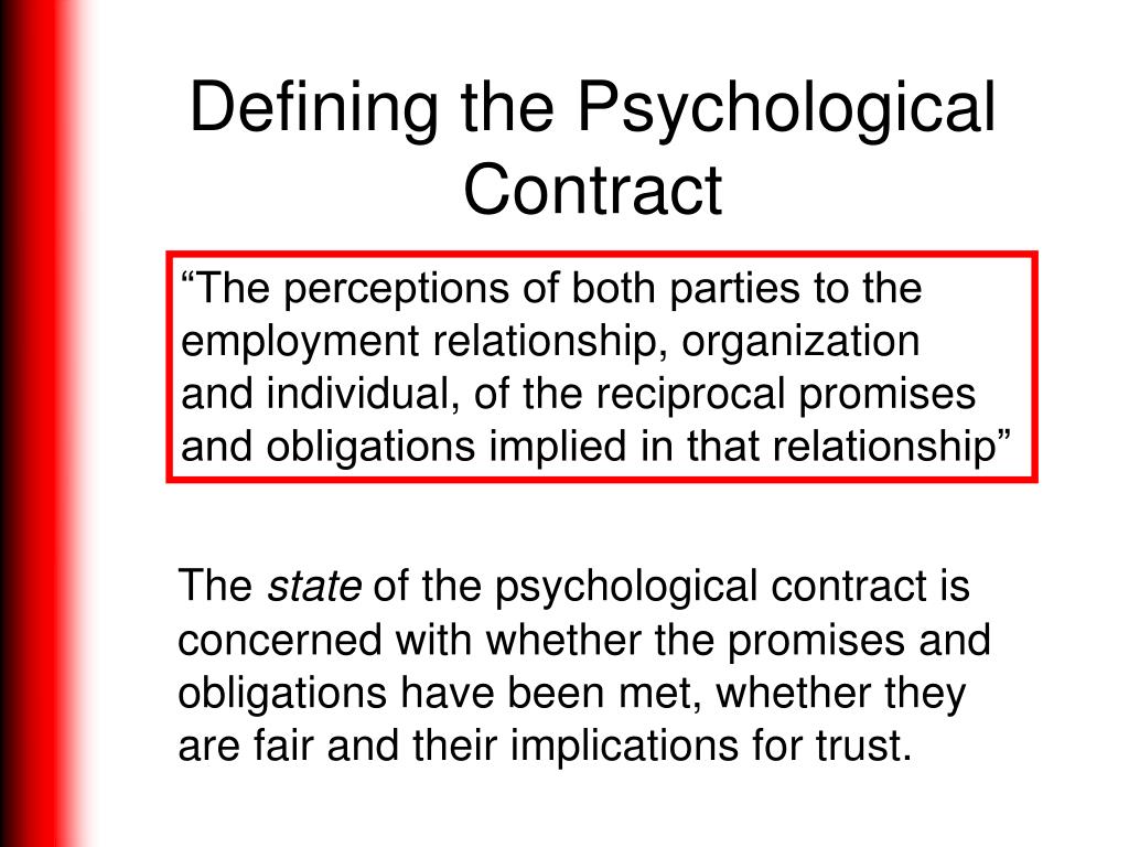 PPT The Psychological Contract And Good Employment Relations 