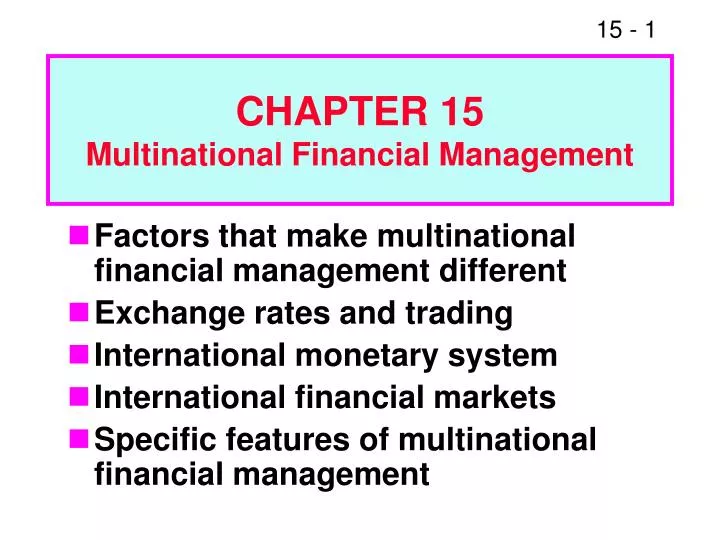 chapter 15 multinational financial management n.