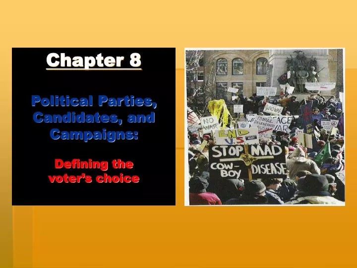 chapter 8 political parties candidates and campaigns defining the voter s choice n.