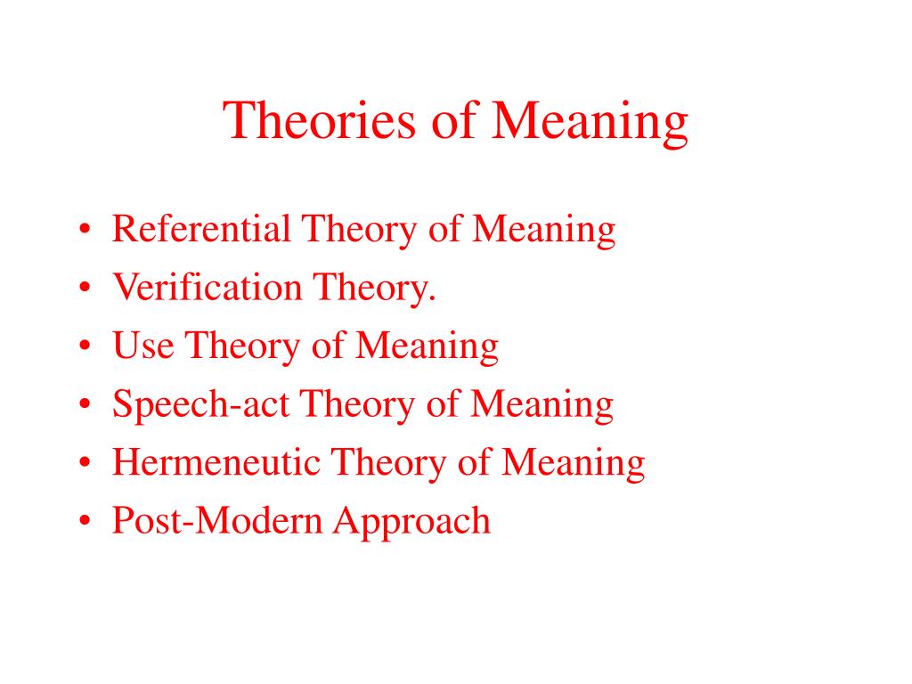 presentation of the meaning
