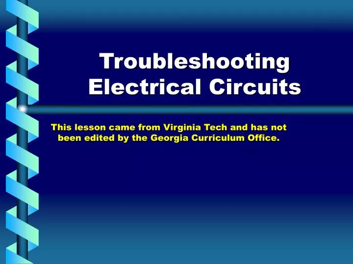 Troubleshooting Electrical Circuits PowerPoint Presentation, free ... Circuit Diagram