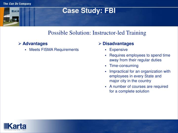 fbi case study This case study presents systems and software engineering issues encountered in the federal bureau of investigation (fbi) virtual case file (vcf) project in the period between 2000-2005. fbi case study This case study presents systems and software engineering issues encountered in the federal bureau of investigation (fbi) virtual case file (vcf) project in the period between 2000-2005.