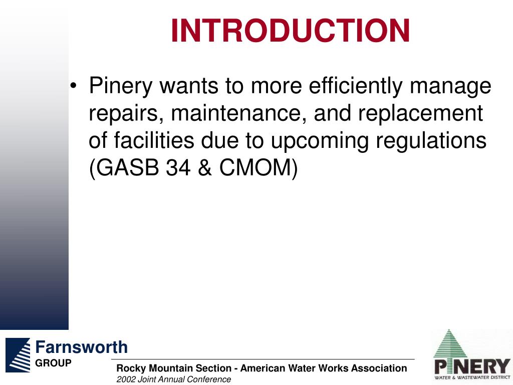 PPT CONDITION ASSESSMENT Of Pinery Water And Wastewater District s 