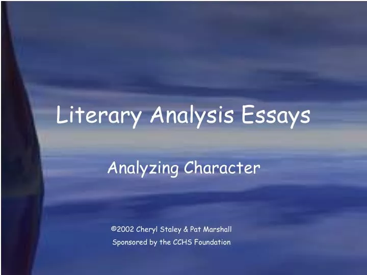 PPT Literary Analysis Essays PowerPoint Presentation, free download