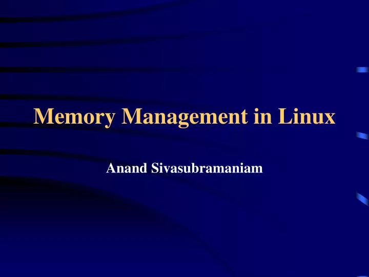 memory management in linux n.