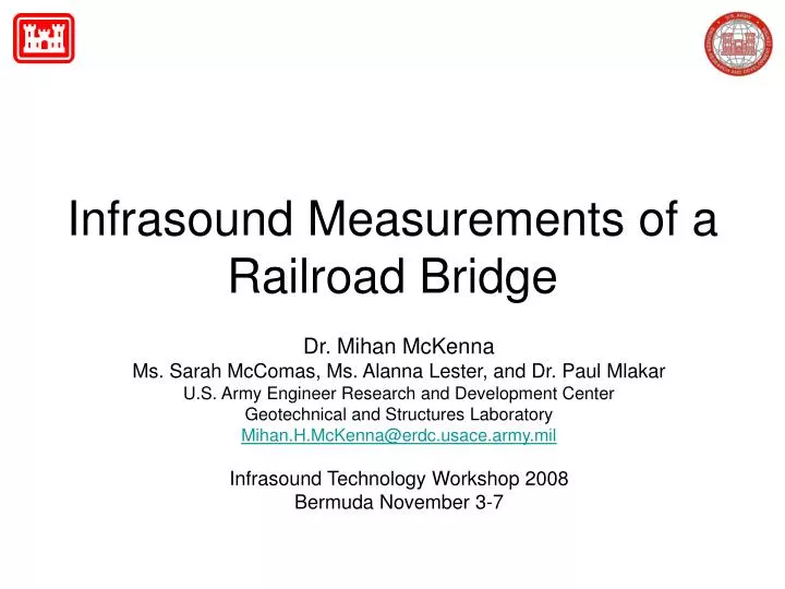 infrasound measurements of a railroad bridge n.