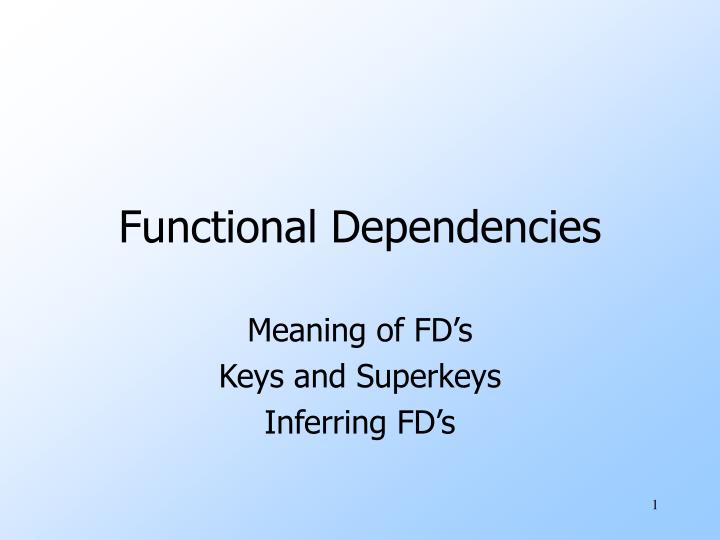 functional dependencies n.