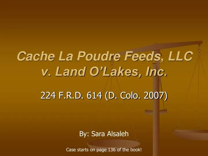 cache la poudre feeds llc v land o lakes inc n.