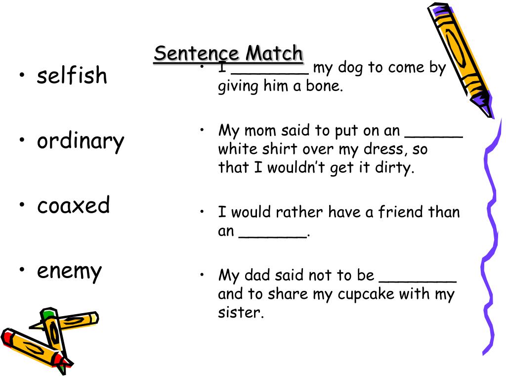 Match the sentences to their meanings