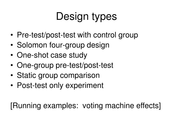 static group comparison design example